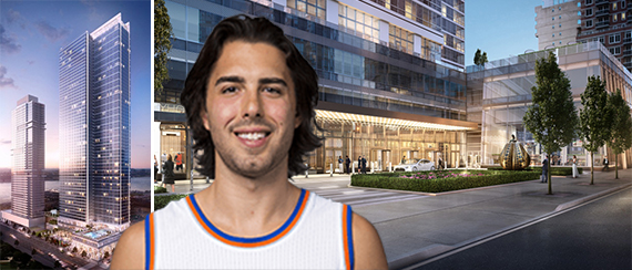 Moinian Group's Sky at 605 West 42nd Street in Midtown West and Sasha Vujacic (credit: NBA)