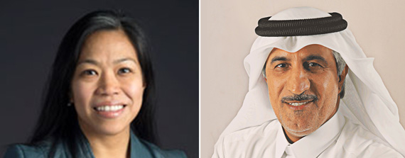 Maria Torres-Springer and Abdullah bin Mohammed Al Thani