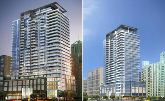 Renderings of the Alexan at the corner of Hill and 9th Streets (Credit: DTLA Neighborhood Council)