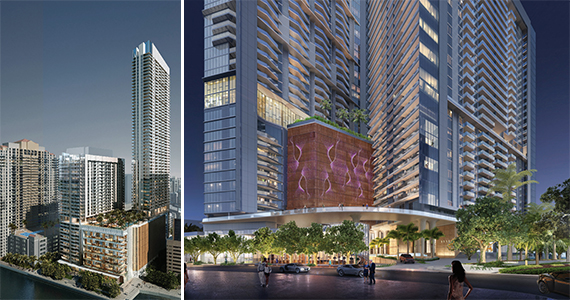 Renderings of the 1111 Brickell Bay Drive redevelopment