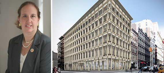 From left: Gale Brewer and a rendering of 529 Broadway (credit: BKSK Architects)