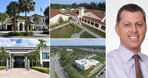Clockwise from top left: the Coral Springs - Imagine School, Imagine At South Vero, Plantation - Renaissance Charter School, Championship Academy of Distinction Davie Campus, and Charter School Capital CEO Stuart Ellis