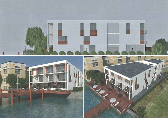 Renderings of proposed townhouse project at 8127 Crespi Boulevard