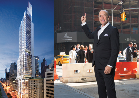 A rendering of the final rebuilt tower and L&amp;L Chairman and CEO David Levinson (Photograph by Larry Ford)
