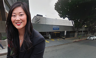 Jamison's Jaime Lee and the parking garage at 678 South Ardmore Avenue