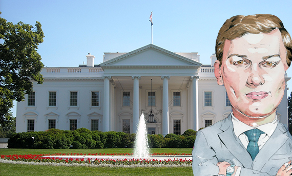 Jared Kushner and the White House (Illustration by Paul Kisselev)