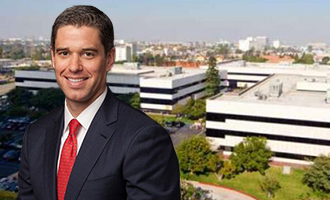 David Binswanger of Lincoln Property and one of the offices at 390 Sepulveda Boulevard