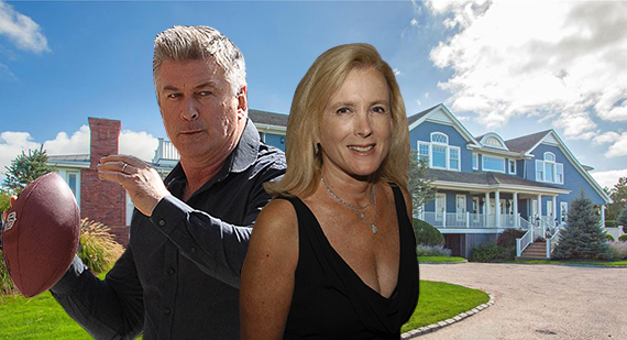 Alec Baldwin, Leslie Crocker Snyder and the Water Mill South house at 370 Fowler Street (Credit: Getty, Douglas Elliman)