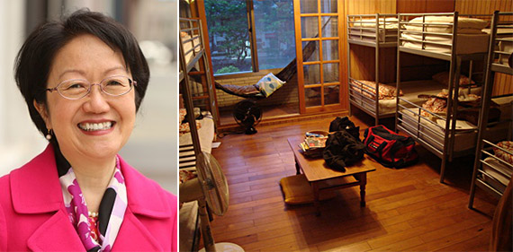 Margaret Chin and a hostel dormitory room