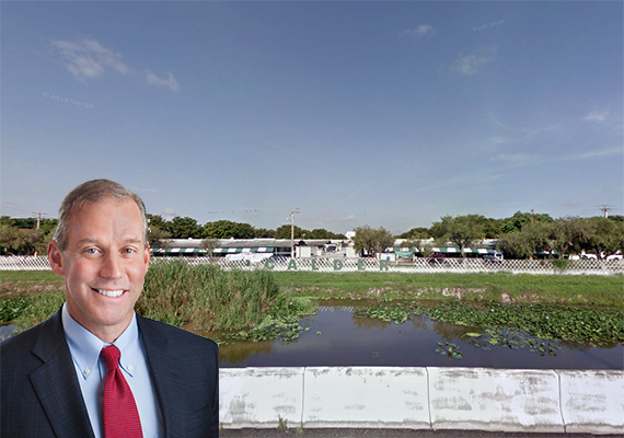 Calder land in Miami Gardens. Inset: Marshall Loeb, president and CEO of EastGroup Properties
