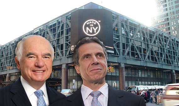 From left: John Degnan, Andrew Cuomo and Port Authority Bus Terminal