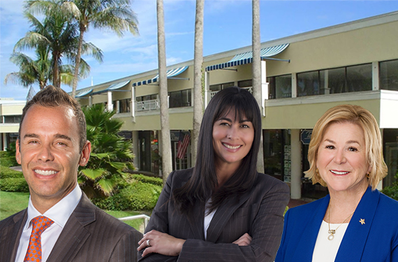 Tauriello &amp; Co. Real Estate's office, and from left, Jay Parker, Ingrid Carlos and Sue Tauriello