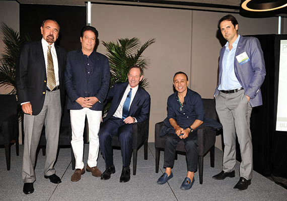 From left: Jorge Perez, Ziel Feldman, Eliot Spitzer, Moishe Mana and Inigo Ardid.