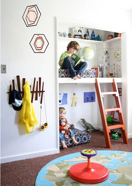 A closet converted into a space for children (credit: Point2Homes.com)