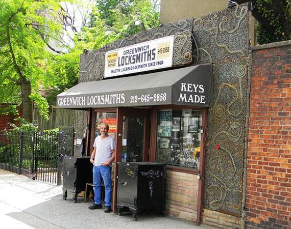 Phil Mortillaro and the Greenwich Locksmith (credit: Greenwich Village Society for Historic Preservation)