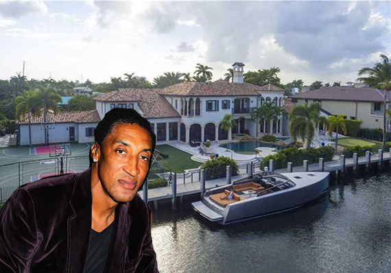 Scottie Pippen and the Fort Lauderdale estate (credit: Getty Images and Coldwell Banker)