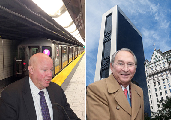 Left to right: MTA CEO Thomas F. Prendergast and Hudson Yards 7 train, Sheldon Solow and the Solow Building
