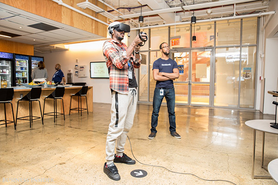 The perks aren't limited to the food. Employees can also enjoy board games or virtual reality sessions in the office. (credit: Sarah Jacobs via Business Insider) 