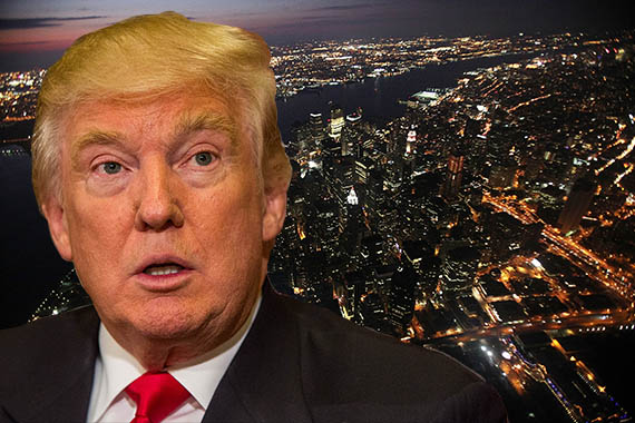 Donald Trump and an aerial view of New York City (credit: Getty Images)