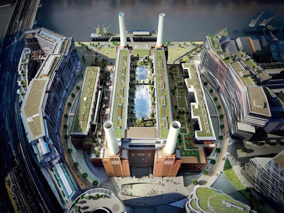 A rendering of the renovated Battersea Power Station, set to open in 2021, in London.