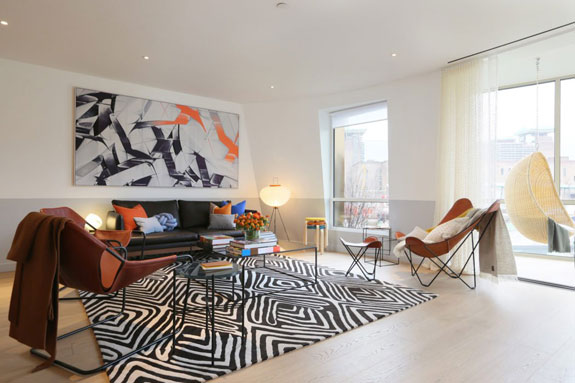 A show apartment designed by Frank Gehry at the Battersea Power Station Development in London.