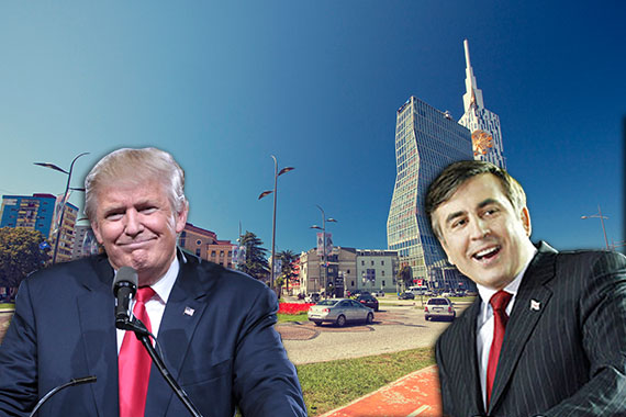 From left: Donald Trump Batumi, Georgia and Mikhail Saakashvili