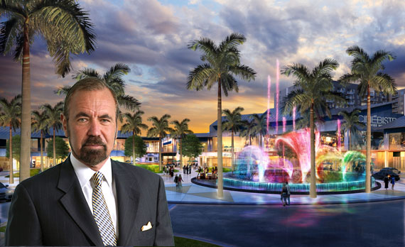 Rendering of CityPlace Doral. Inset: Related CEO Jorge Perez