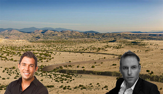 A rendering of the proposed border with, from left, Francisco Llado and Robert Moehring