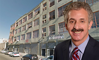 The warehouse at 931 East Pico Boulevard and City Attorney Mike Feuer