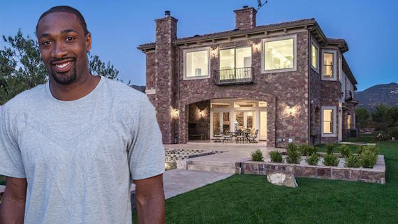 Gilbert Arenas (Getty) and the Calabasas house (Redfin)