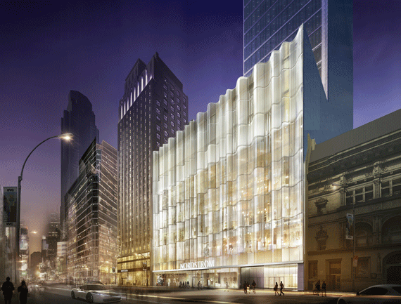 A rendering of the Nordstrom flagship store at Central Park Tower