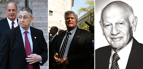 From left: Sheldon Silver, Dean Skelos (credit: Getty Images) and Leonard Litwin