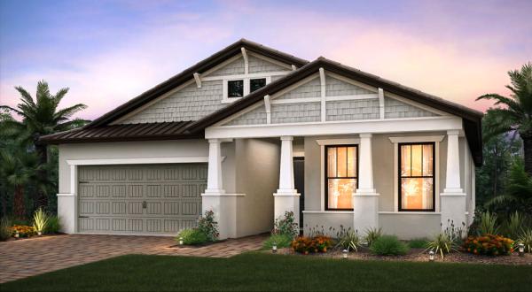 Rendering of the Summerwood model at The Fields residential development west of Lake Worth