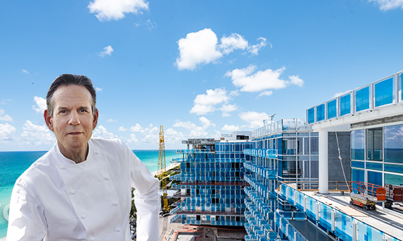 The Surf Club development in June (Credit: Field Condition). Inset: Thomas Keller