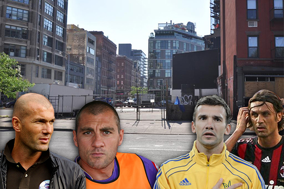 From left: Zinedine Zidane, Christian Vieri, Andriy Shevchenko, Paolo Maldini and 219 Hudson Street