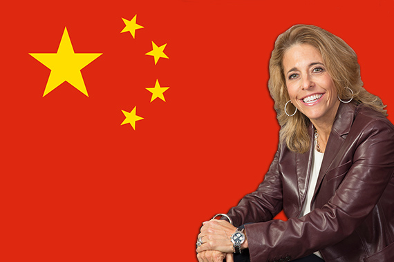 Pam Liebman and the Chinese flag