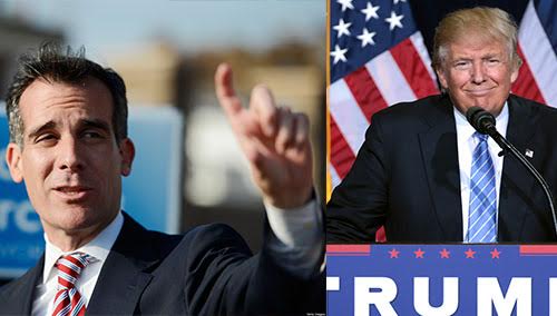 LA Mayor Eric Garcetti and President-elect Donald Trump