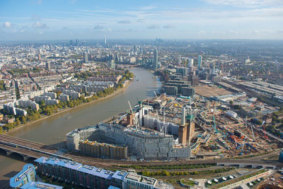 Construction of the Battersea Power Station Development in London, October 2016. (Jason Hawkes/The Battersea Power Station Company)