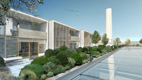 A rendering of the villas at the renovated Battersea Power Station, set to open in 2021, in London.