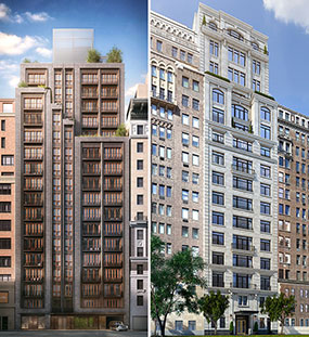 From left: 210 West 77th Street and 1110 Park Avenue