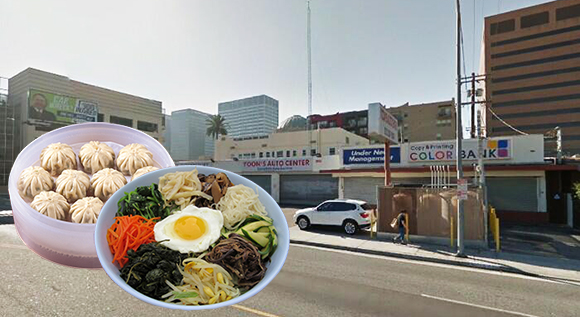 Site at 3800 West 6th Street (Bibimbap and steamed dumplings c/o Myung Dong Kyoja)