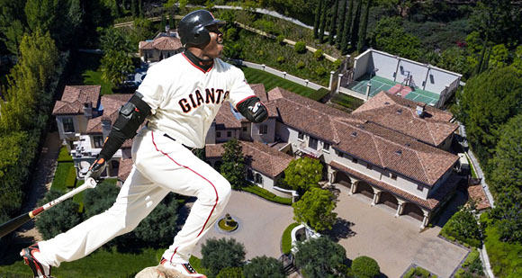 Barry Bonds and the house on Beverly Park Circle (Credit: BarryBonds.com, Hilton &amp; Hyland)