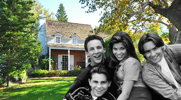 The cast of Boy Meets World and the house at 4196 Colfax Avenue (Credit: ABC, John Turner of JBT Photography)