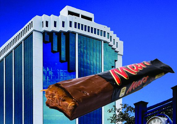 Brickell City Tower and a Mars candy bar