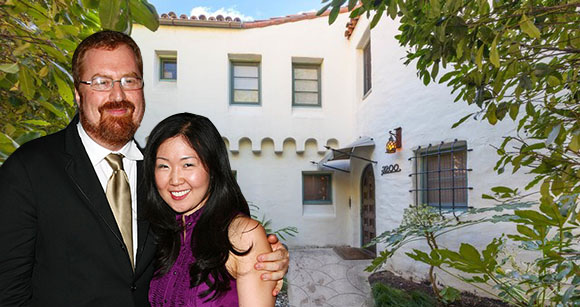 R.J. Cutler, Jane Cha, and their home on Durand Drive (Credit: Getty, Rodeo Realty)