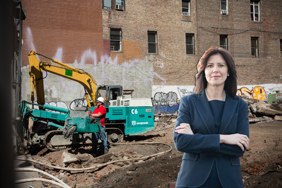 An NYC Construction site and Elizabeth Crowley (Credit: Getty Images and Elizabeth Crowley)