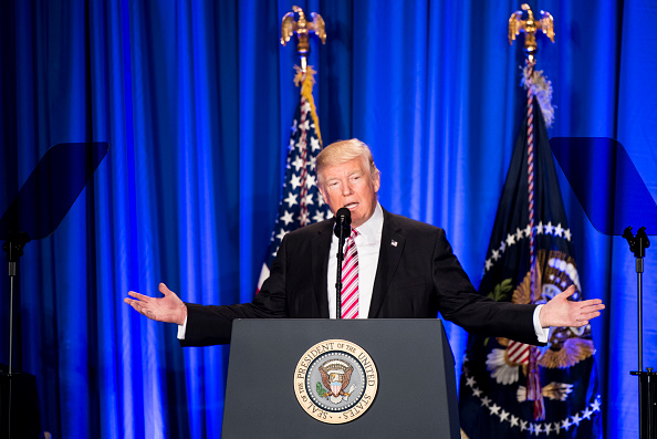 Donald Trump at the Congress of Tomorrow Republican Member Retreat on Thursday (Credit: Getty Images)