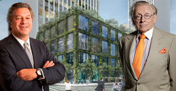 From left: Marc Holliday, a previous rendering of 514 Eleventh Avenue and Larry Silverstein