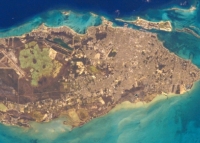 A view of New Providence, the Bahamas, from  space (Source: NASA)
