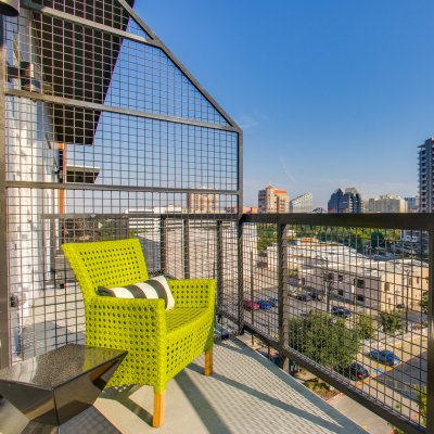 City views from the rooftop terrace at Routh Street Flats in Dallas